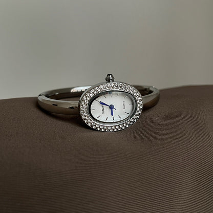 Anorah Diamond Oval Bracelet Watch