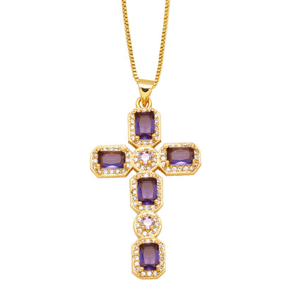 Ayva Zircon Cross Necklace
