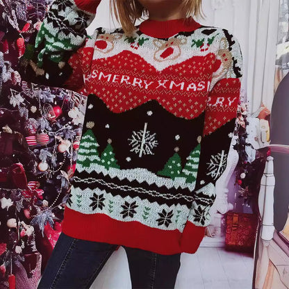 Women's Christmas Sweater with Festive Design and Cozy Cut