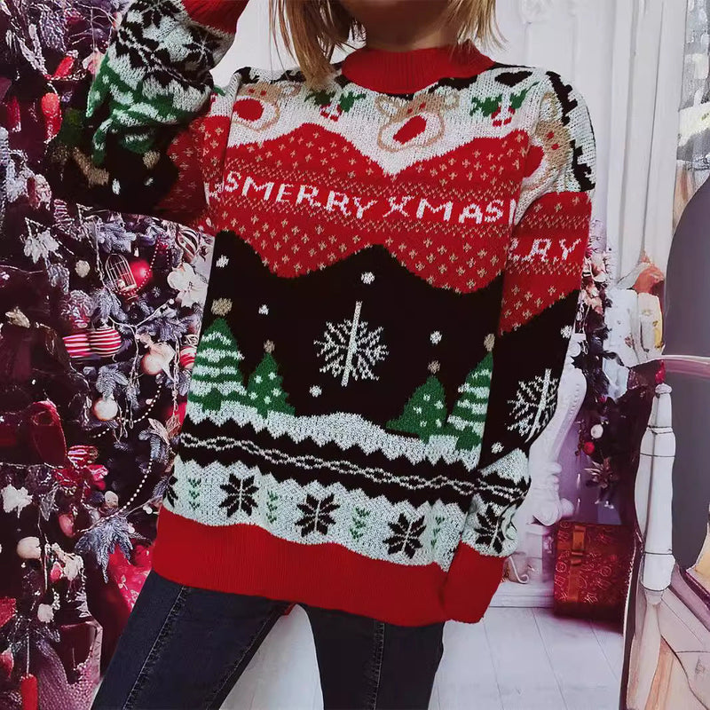 Women's Christmas Sweater with Festive Design and Cozy Cut