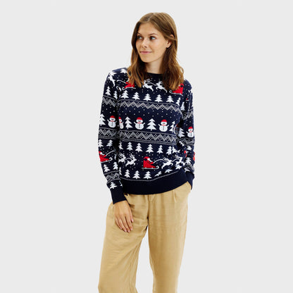 The Stylish Christmas Sweater Navy Women's