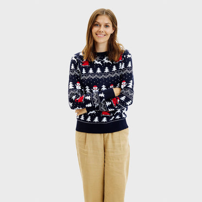 The Stylish Christmas Sweater Navy Women's