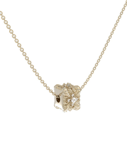Original Design Gold Copper Overgild Zircon Iris Pendant Necklace