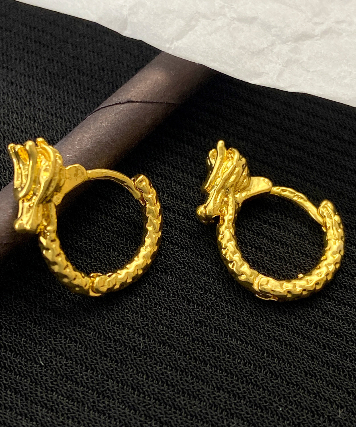 Original Design Gold Sterling Silver Overgild Animal Hoop Earrings Kx1032