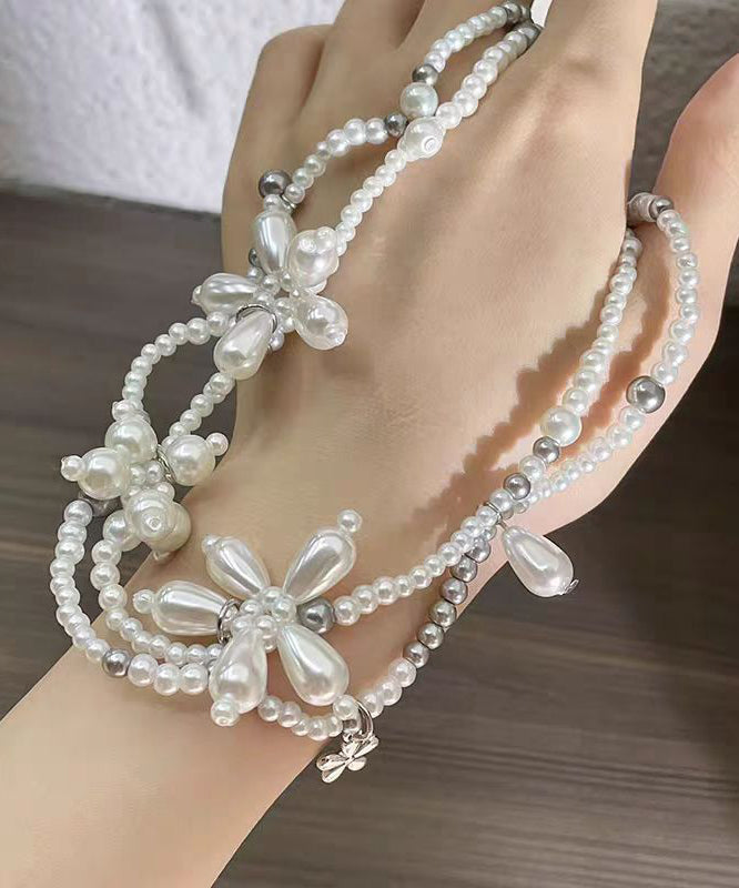 Original Design White Alloy Pearl Beading Pendant Necklace