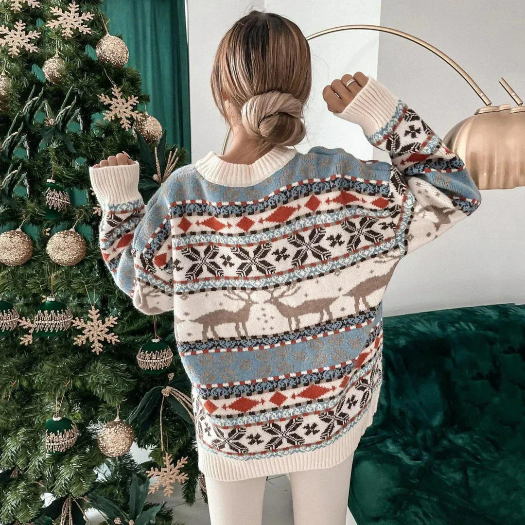 Deer Sweater Women's Fake Christmas Sweater for Women