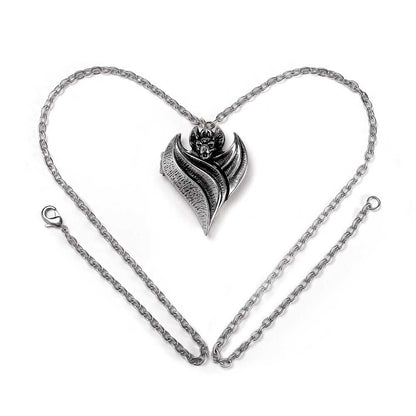 Darken Heart Bat Locket Pendant Necklace by Alchemy Gothic