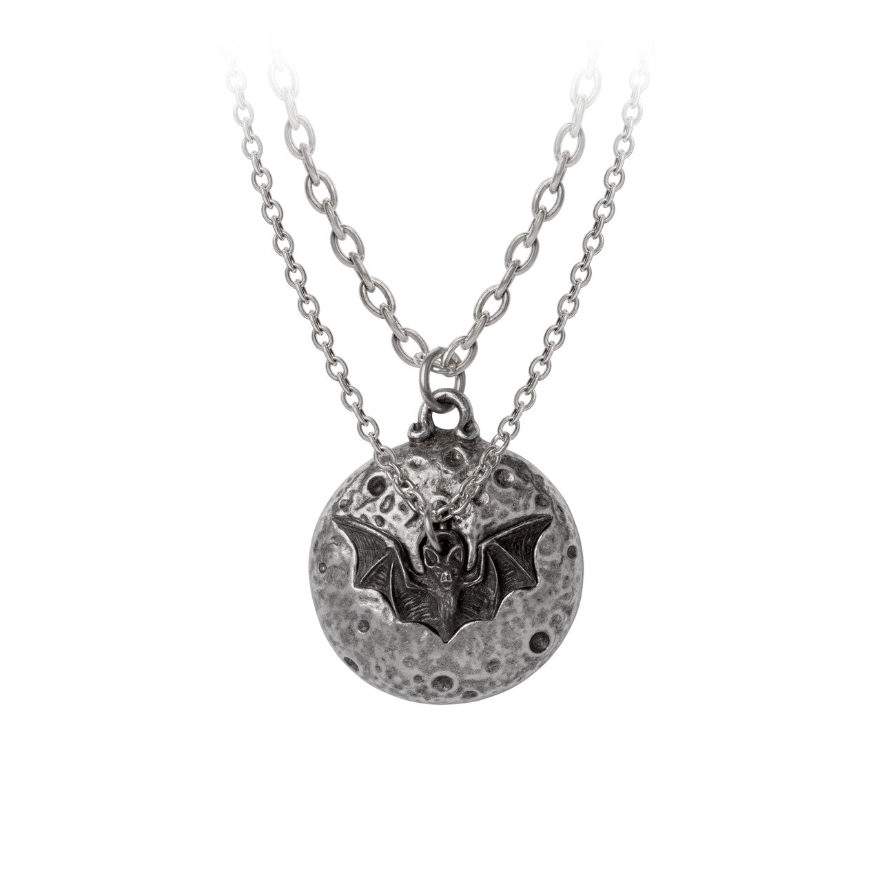 Luna Roost Bat and Moon Paired Necklaces by Alchemy Gothic.