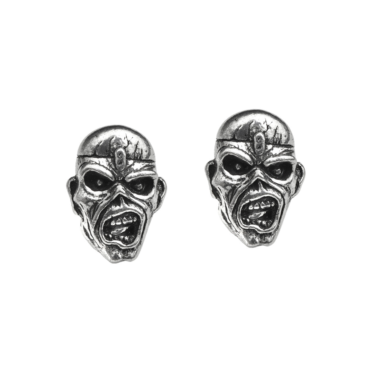 Iron Maiden Piece of Mind Stud Earrings by Alchemy Gothic