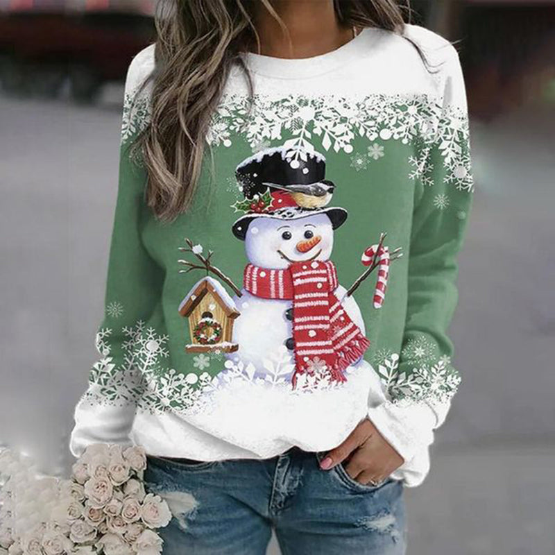 Elfriede Women's Christmas Sweater with Snowman Motif