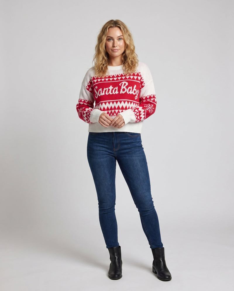 Women's Cozy Christmas Sweater with Festive Pattern R&B