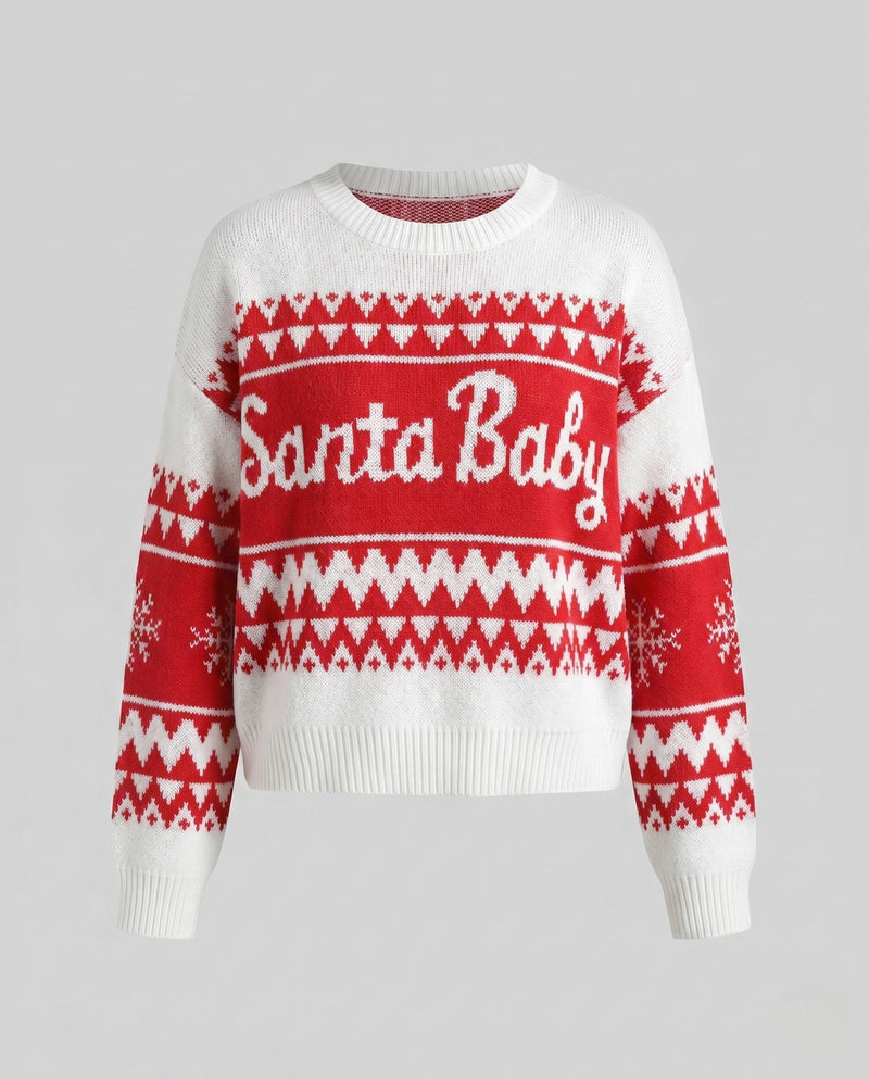 Women's Cozy Christmas Sweater with Festive Pattern R&B