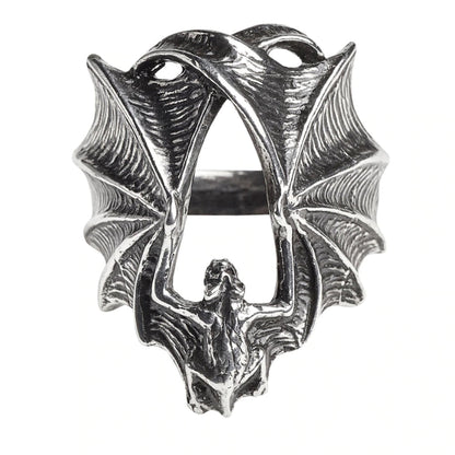 Stealth Bat Wing Ring by Alchemy Gothic