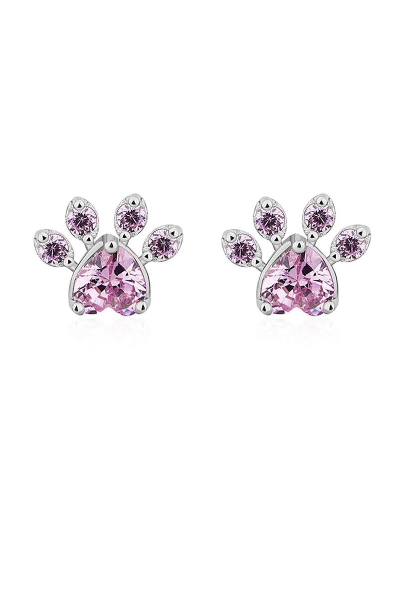 Rhinestone Footprint Shape Earrings