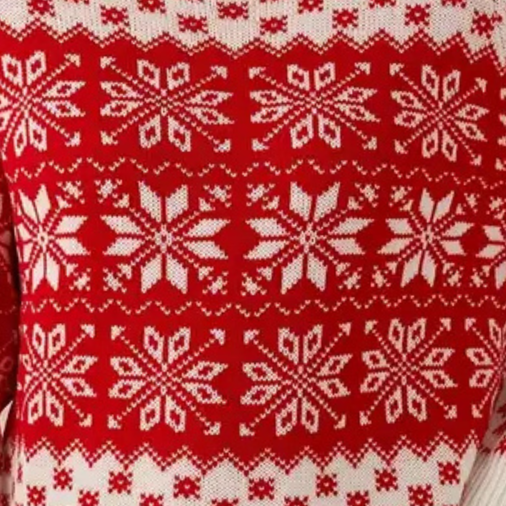 Knitted Christmas Sweater Women's Snowflake Design