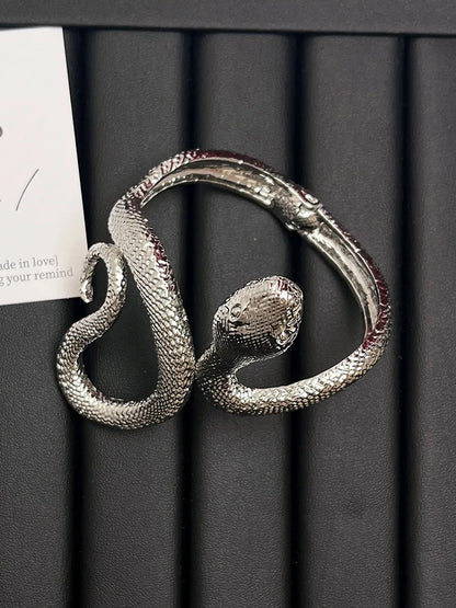 Textured Snake Open Bracelet