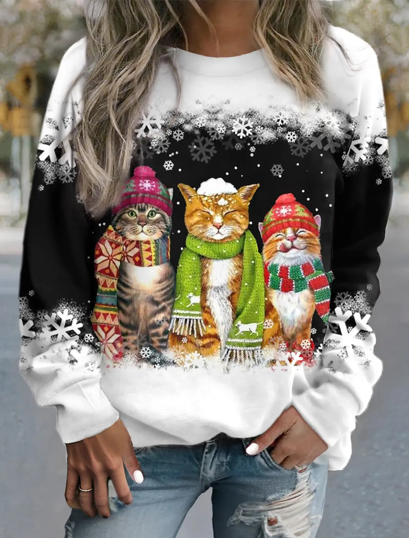 Sweater with Christmas Motif