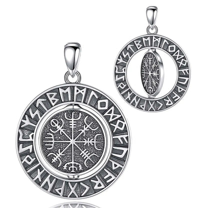 Sterling Silver Viking Runes Necklace