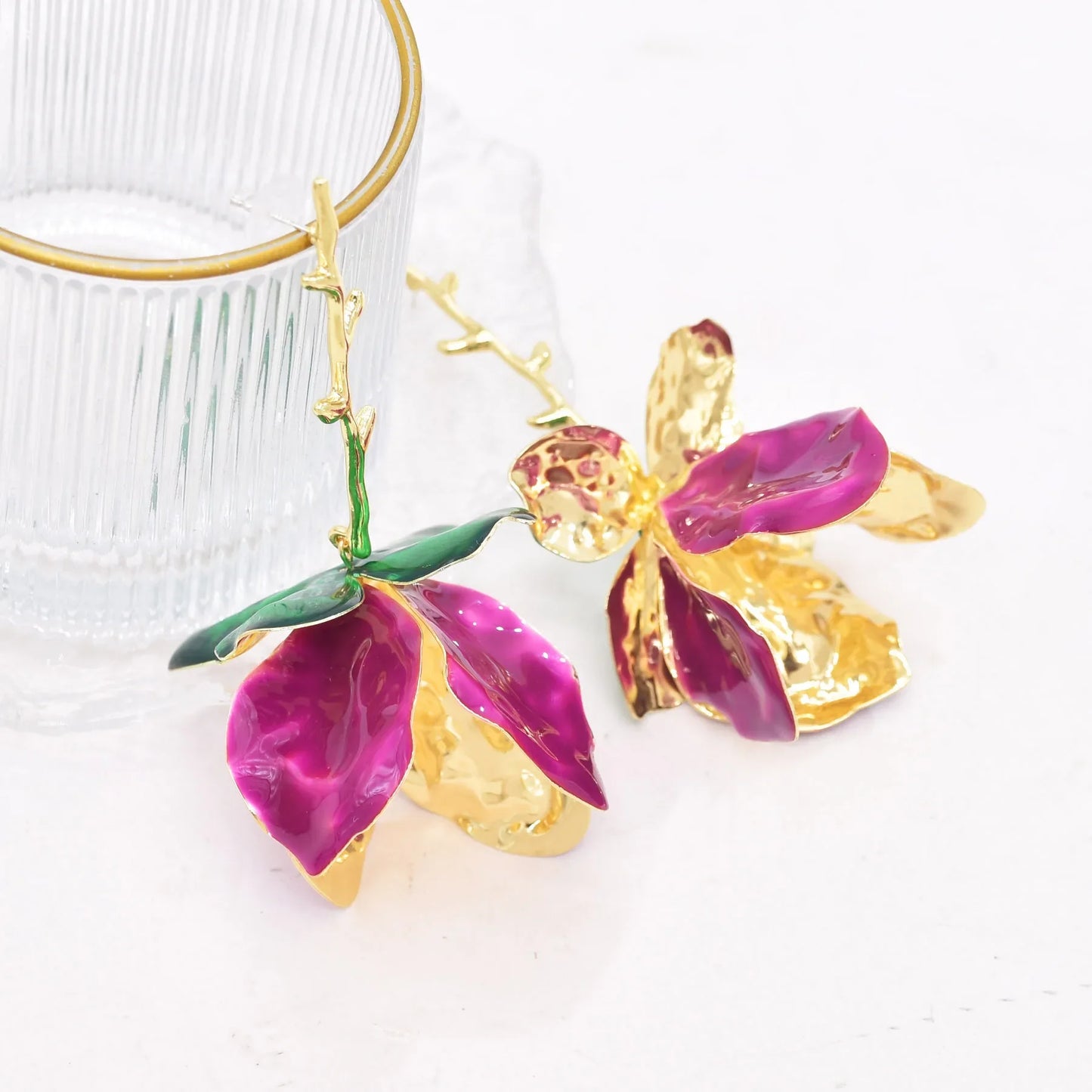 Rose Petal Dangle Earrings