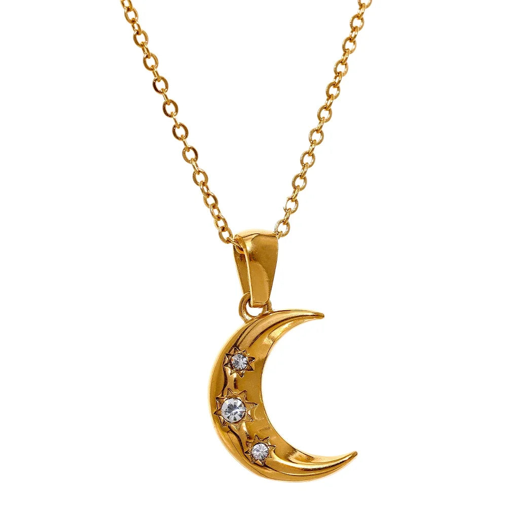 Crescent Moon & Star Necklace