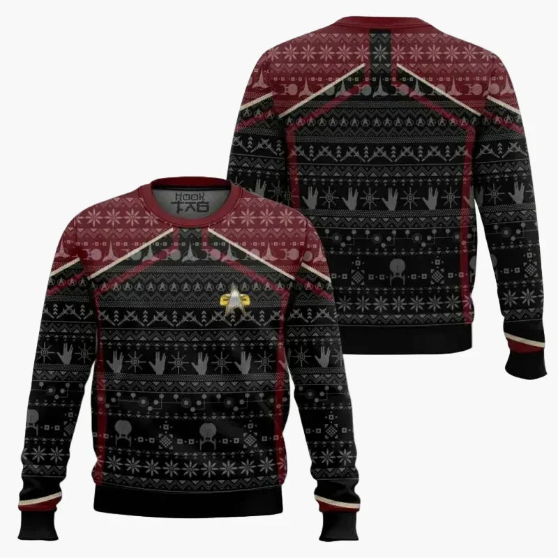 Star Trek Sweater - Geek Christmas Sweatshirt for Fans, Winter Casual