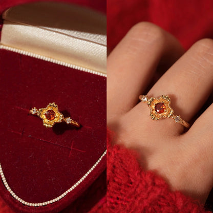 Scarlet Sunflare Ring