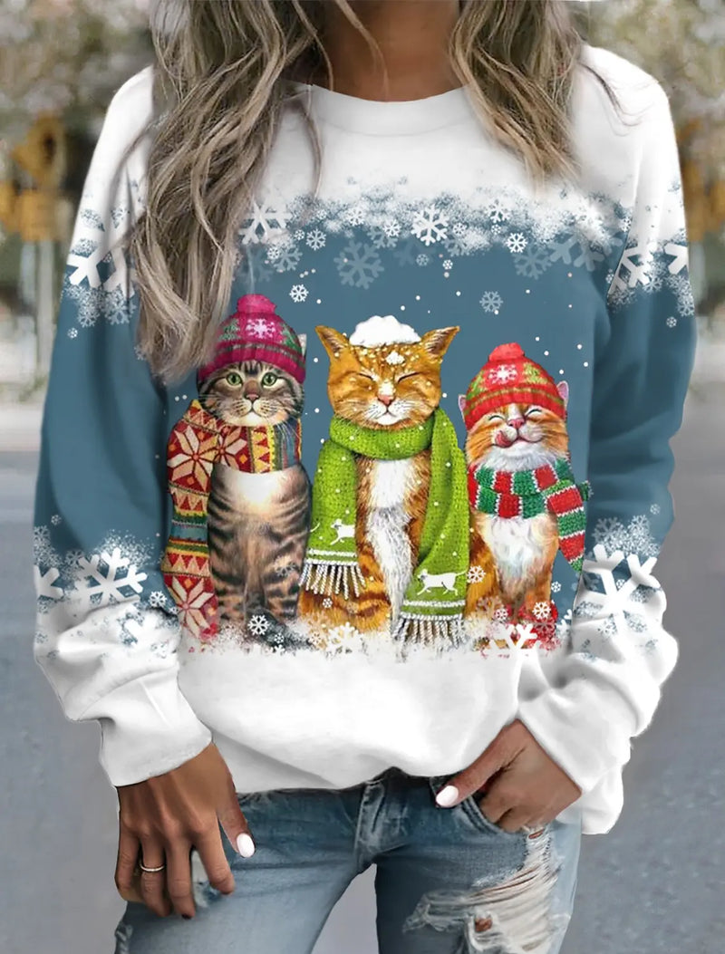 Sweater with Christmas Motif