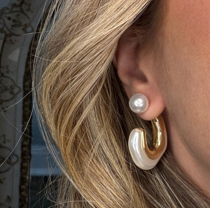 2-in-1 Convertible Pearl Hoops