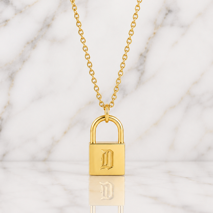 "jenni" Monogram Lock Necklace