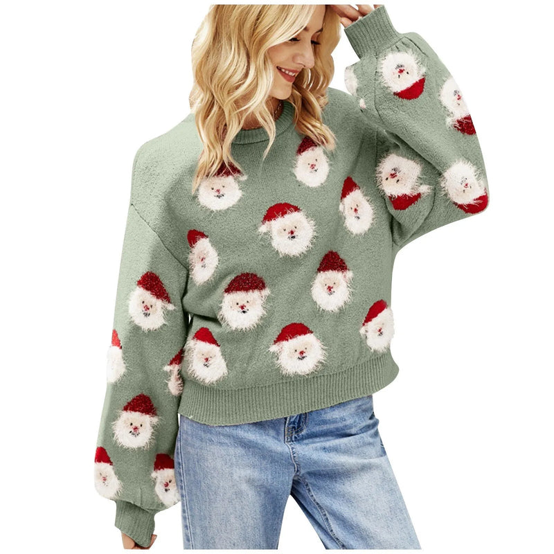 - Ugly Christmas Sweater - Santa Claus Pattern Sweater