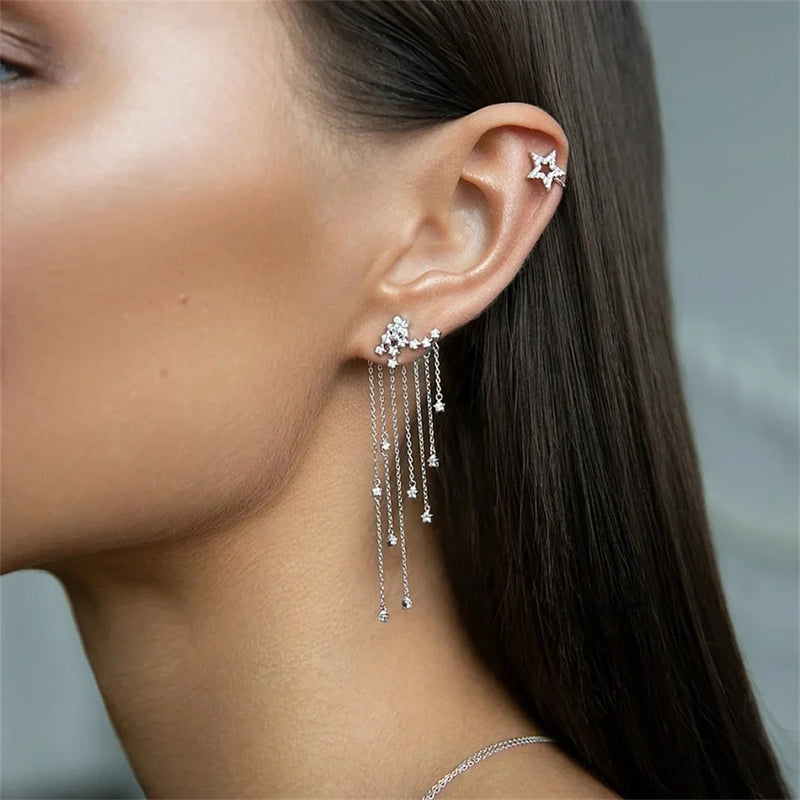 Sterling Silver Constellation & Shooting Stars Earrings