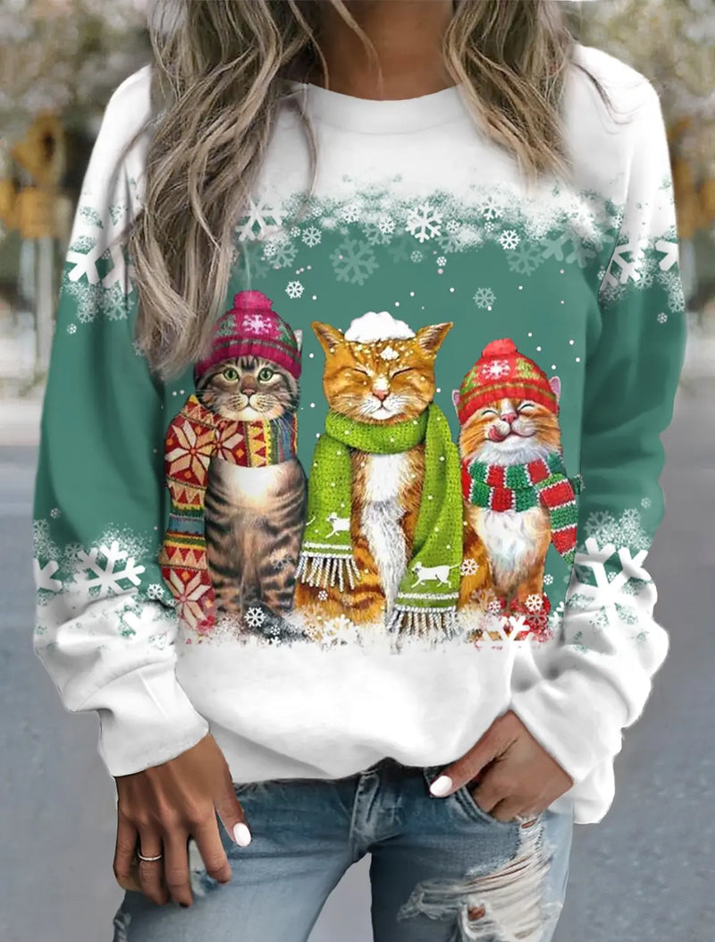 Sweater with Christmas Motif