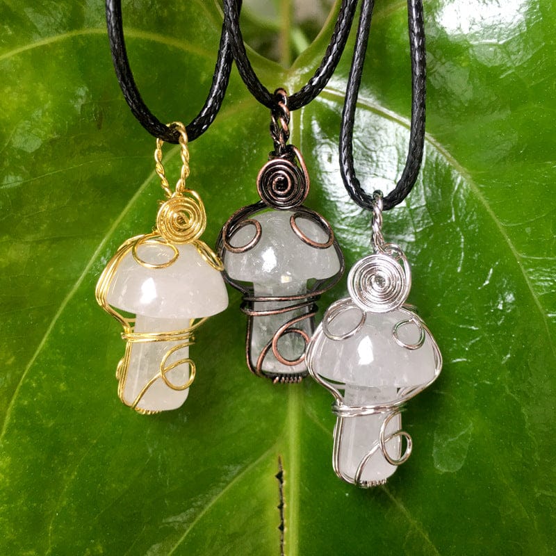 Wire Wrapped Mushroom Necklace