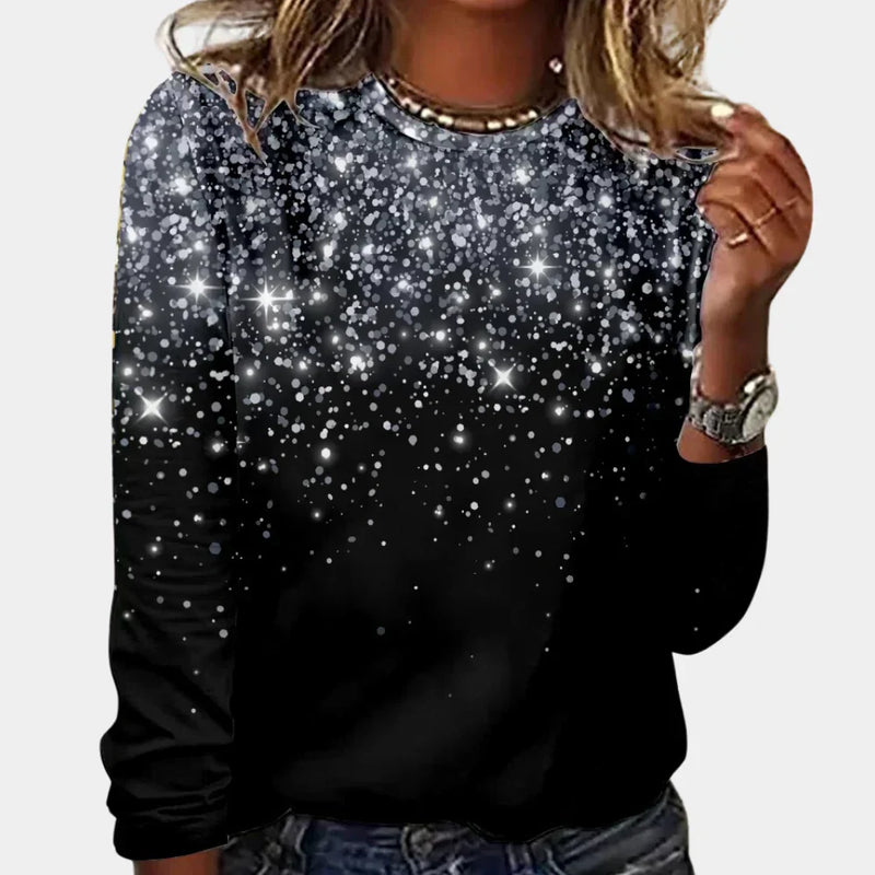 Jana Women's Christmas Sweater with Sparkling Star Pattern