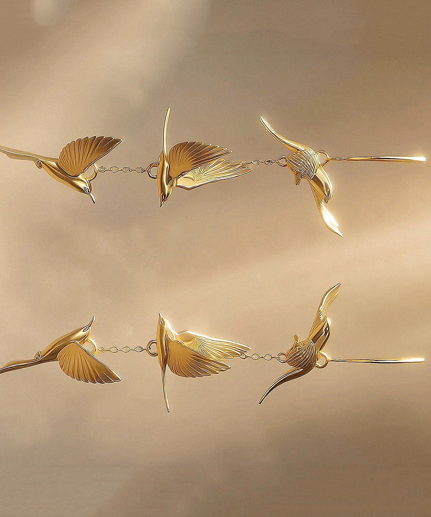 Style Gold Copper Overgild Swallow Drop Earrings