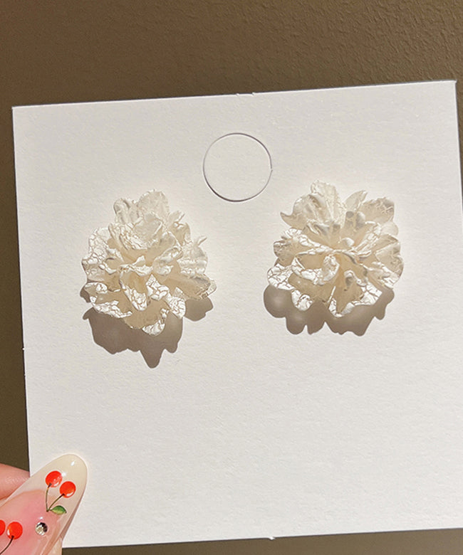 Style White Sterling Silver Acrylic Stud Earrings Ly1790