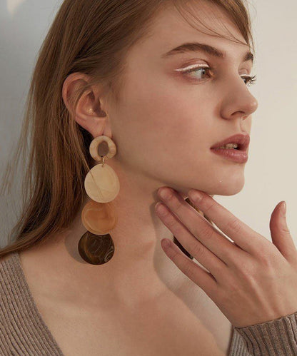 Stylish Gradient Disc Layered Acrylic Drop Earrings