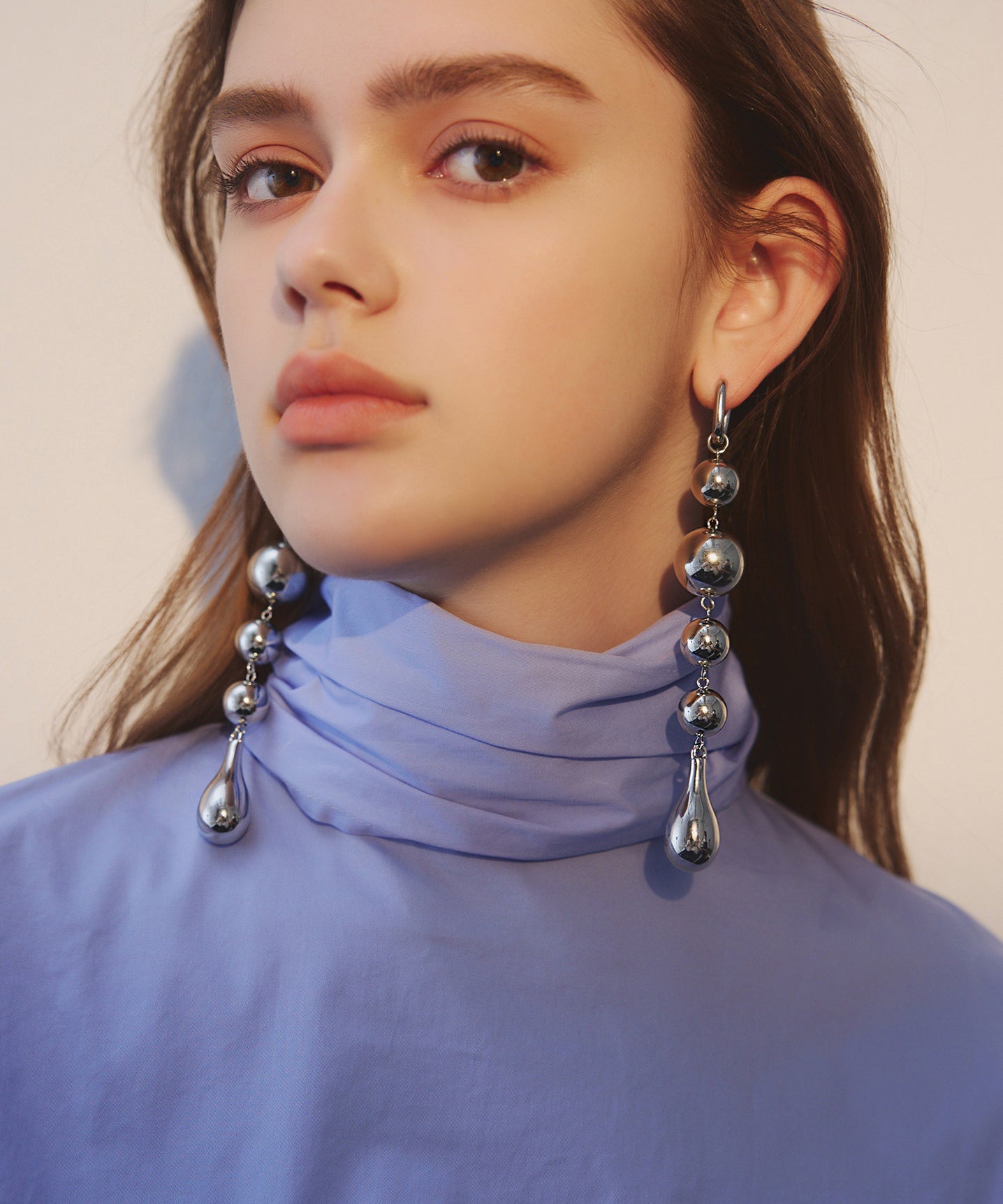 Stylish Silvery Metal Original Drop Earrings