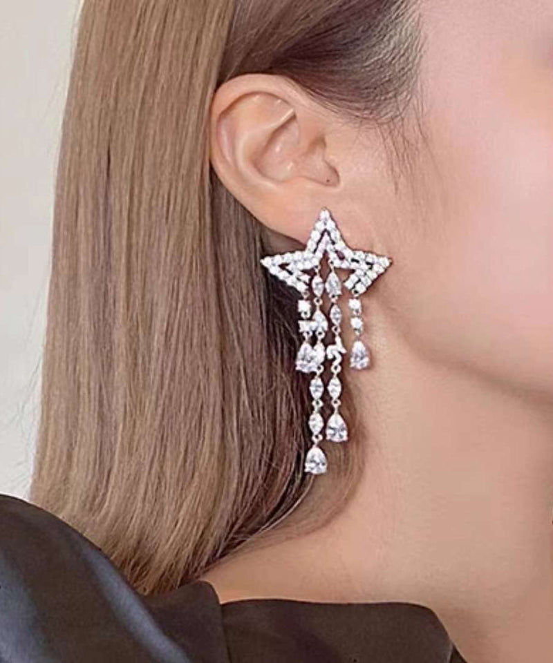 Tassel Earrings Meteor Zircon Long Exaggerated