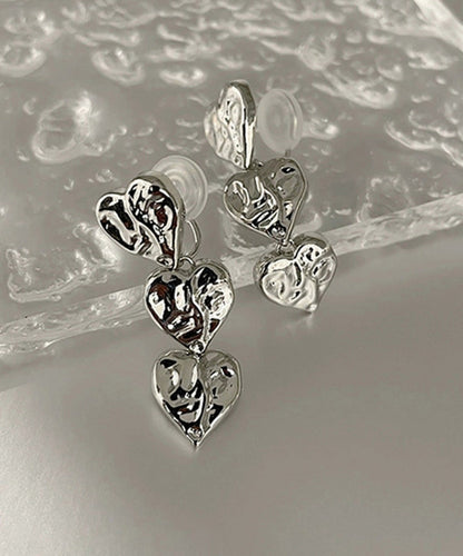 Unique Silk Metal Alloy Love Drop Earrings