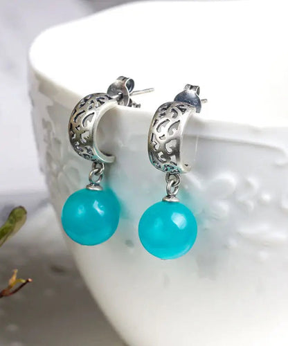 Sterling Silver Gem Stone Tassel Drop Earrings