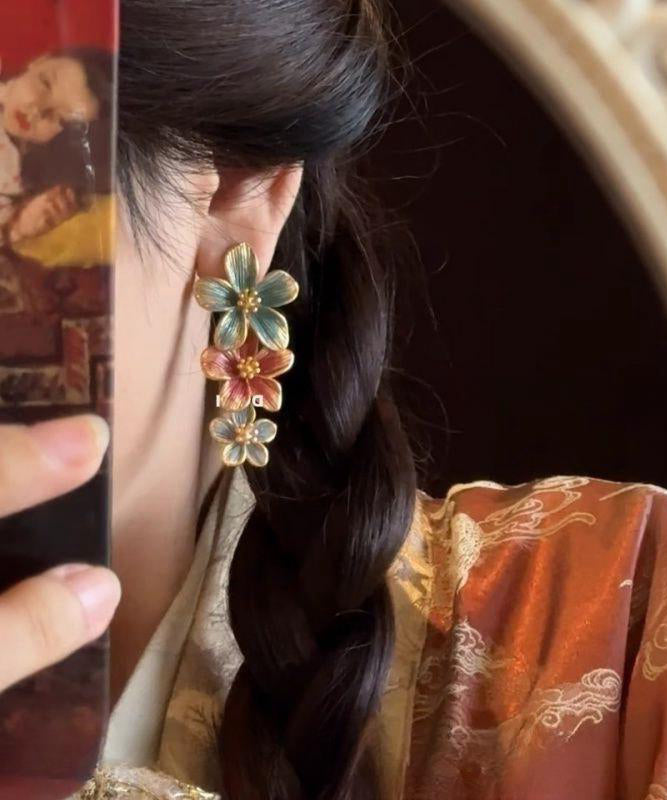 Rainbow Metal Alloy Drip Glaze Drop Earrings