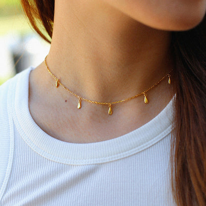 925 Sterling Sliver Water Drop Choker
