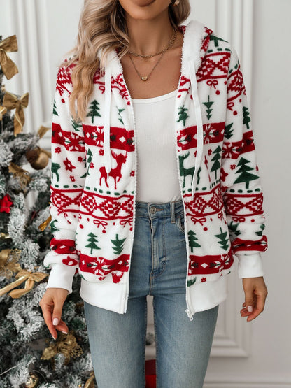 Christmas Hoodie Women's Knit Reindeer Sweater