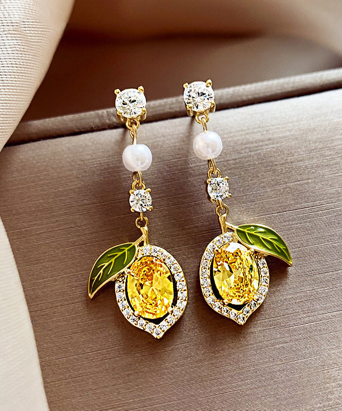 Zircon Silver Overgild Stud Earrings