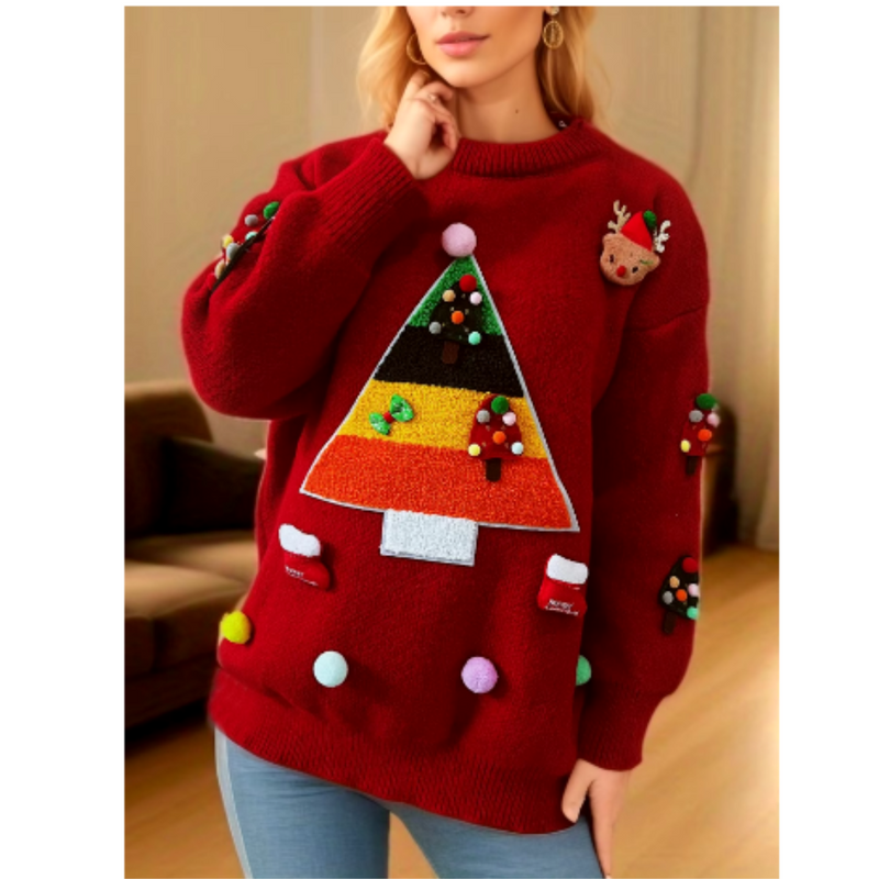 Knit Christmas Sweater Women's Fashion