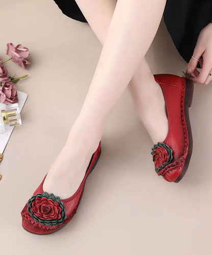 Red Flat Shoes for Comfortable Splicing