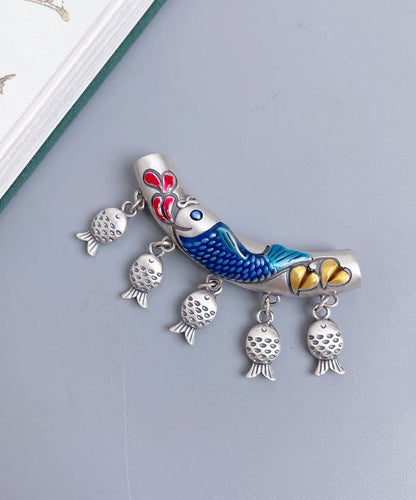 Silk Sterling Silver Tassel Cloisonne Pendant Necklace