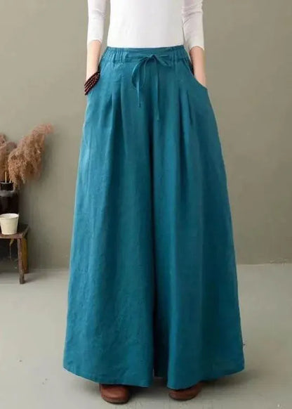 White Cinched Pockets Wide Leg Pants Spring
