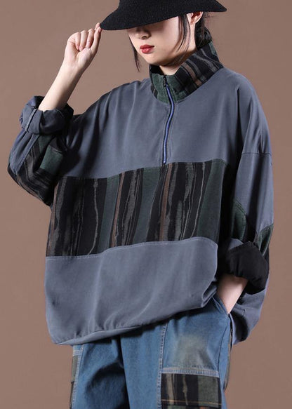 Gray Stand Spring Sewing Tops